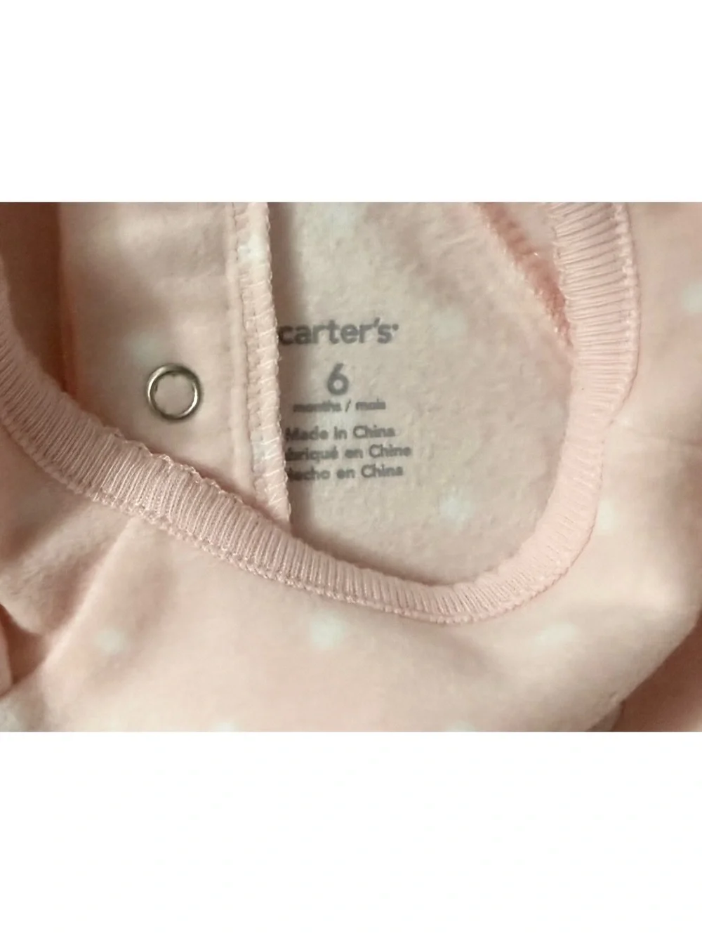 Carter's Light Pink Polka Dot Infant One-Piece with Animal Face